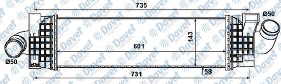 KLR-346900 Turbo Radyatoru Intercooler Brazing (Ford   Focus  Cmax 1.6tdci 03-11 )  600×128x50